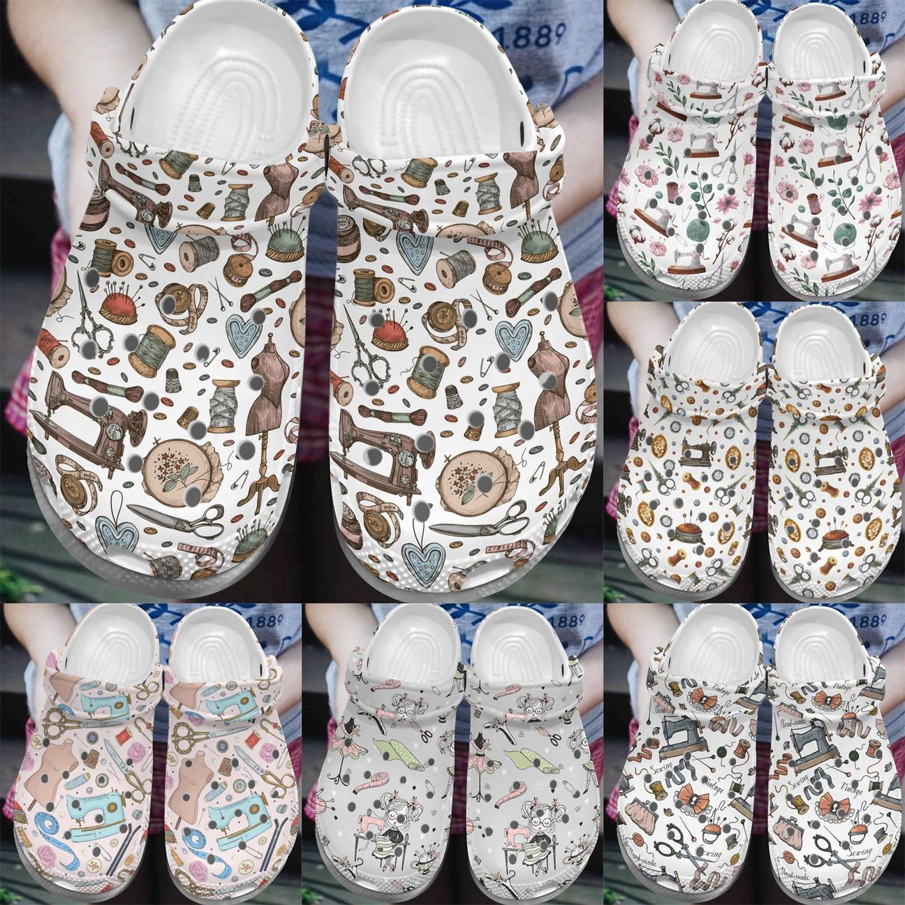 Sewing Personalize Clog Custom Crocs Fashionstyle Comfortable For Women Men Kid Print 3D Sewing Collection Sewing Personalize Clog Custom Crocs Fashionstyle Comfortable For Women Men Kid Print 3D Sewing Collection