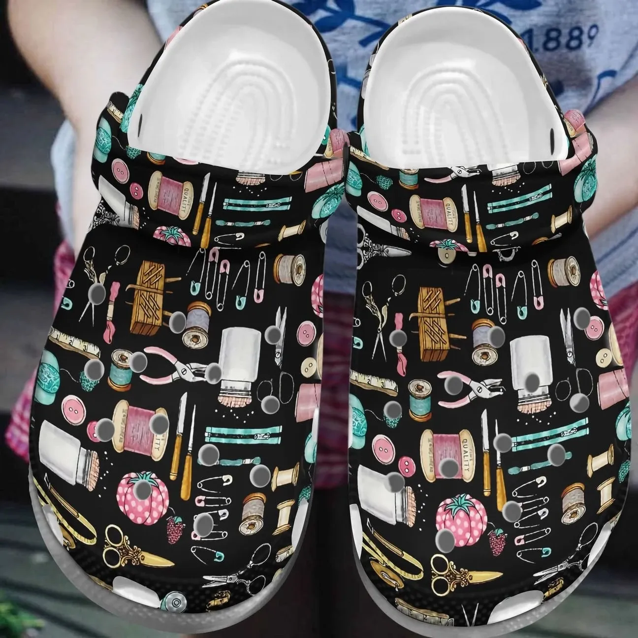 Sewing Personalize Clog Custom Crocs Fashionstyle Comfortable For Women Men Kid Print 3D Whitesole Pattern 123 Sewing Personalize Clog Custom Crocs Fashionstyle Comfortable For Women Men Kid Print 3D Whitesole Pattern 123