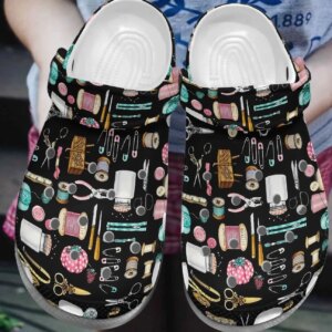 Sewing Personalize Clog Custom Crocs Fashionstyle Comfortable For Women Men Kid Print 3D Whitesole Pattern 123