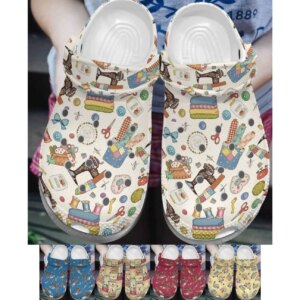 Sewing Personalize Clog Custom Crocs Fashionstyle Comfortable For Women Men Kid Print 3D Whitesole Sew On