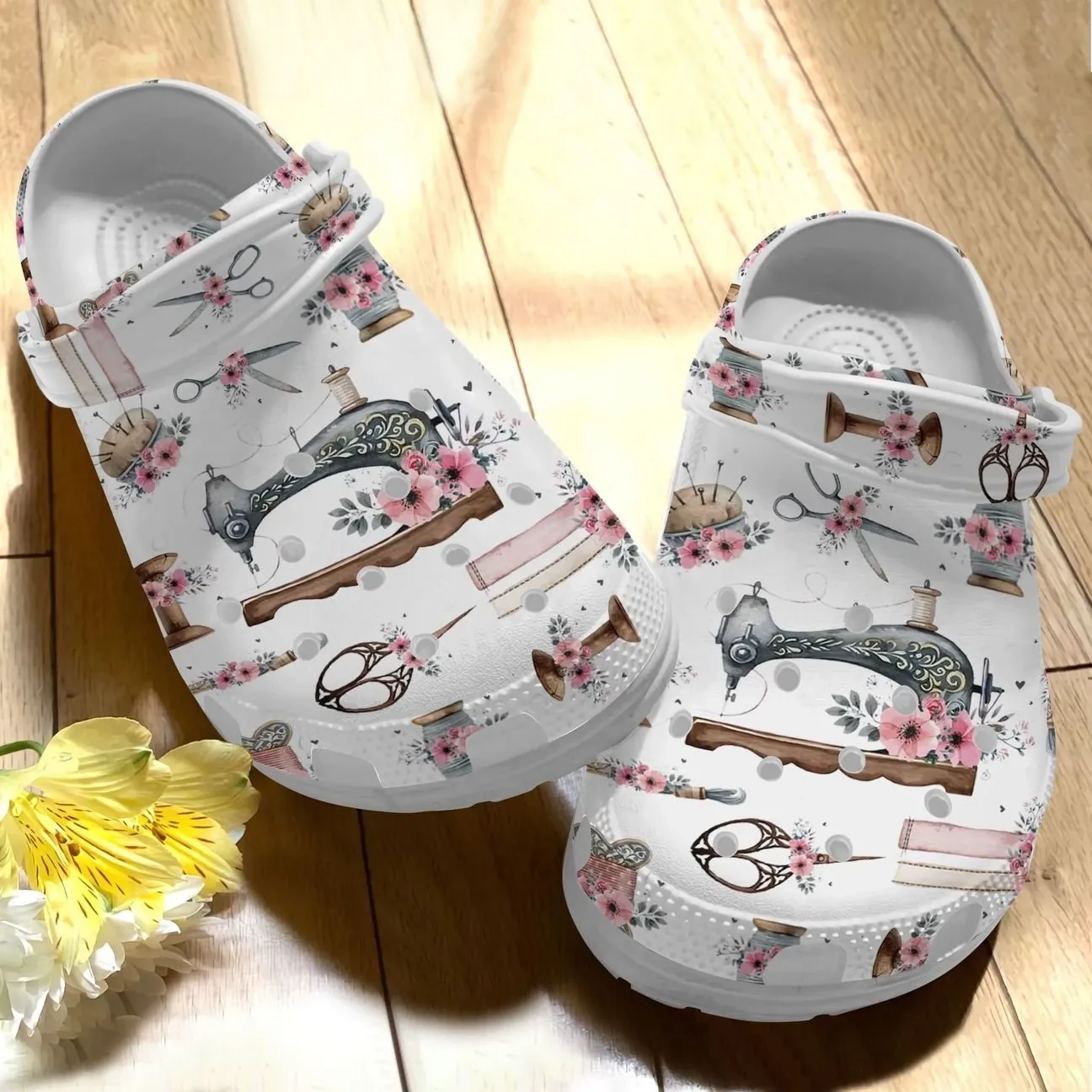 Sewing Personalize Clog Custom Crocs Fashionstyle Comfortable For Women Men Kid Print 3D Whitesole Sewing Machine Sewing Personalize Clog Custom Crocs Fashionstyle Comfortable For Women Men Kid Print 3D Whitesole Sewing Machine