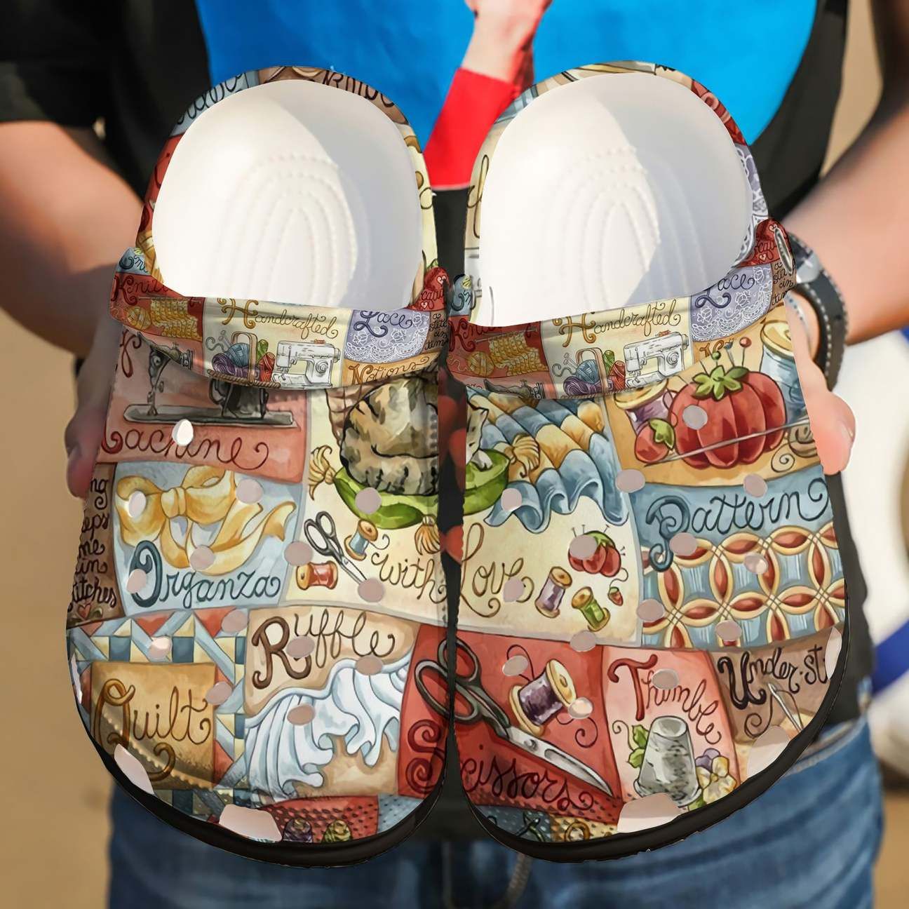 Sewing Personalized Clog Custom Crocs Comfortablefashion Style Comfortable For Women Men Kid Print 3D Handcraft Sewing Personalized Clog Custom Crocs Comfortablefashion Style Comfortable For Women Men Kid Print 3D Handcraft