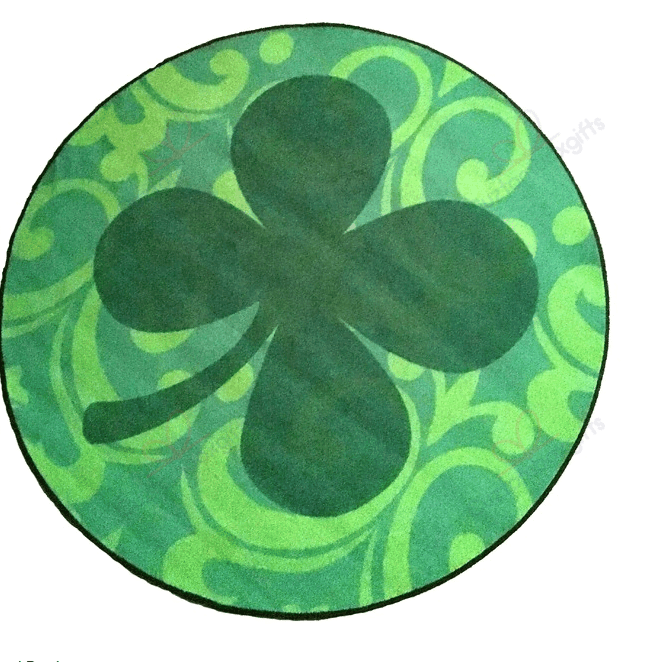 Shamrock Round Carpet Floor Rug Living Room Bedroom Decor Round Area Rug Carpet Shamrock Round Carpet Floor Rug Living Room Bedroom Decor Round Area Rug Carpet