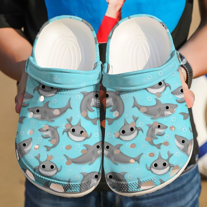 Shark Cute Sharks Pattern Sku 2135 Crocs Crocband Clog Comfortable For Mens Womens Classic Clog Water Shoes Shark Cute Sharks Pattern Sku 2135 Crocs Crocband Clog Comfortable For Mens Womens Classic Clog Water Shoes