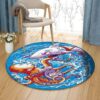 Shark Octopus Round Carpet Floor Rug Living Room Bedroom Decor Round Area Rug Carpet