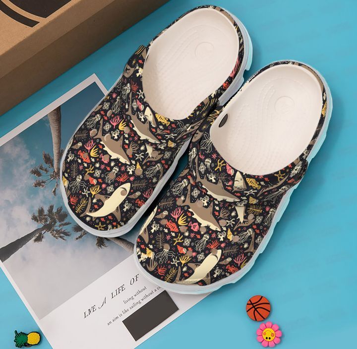 Shark Pattern Sku 2134 Crocs Crocband Clog Comfortable For Mens Womens Classic Clog Water Shoes Shark Pattern Sku 2134 Crocs Crocband Clog Comfortable For Mens Womens Classic Clog Water Shoes