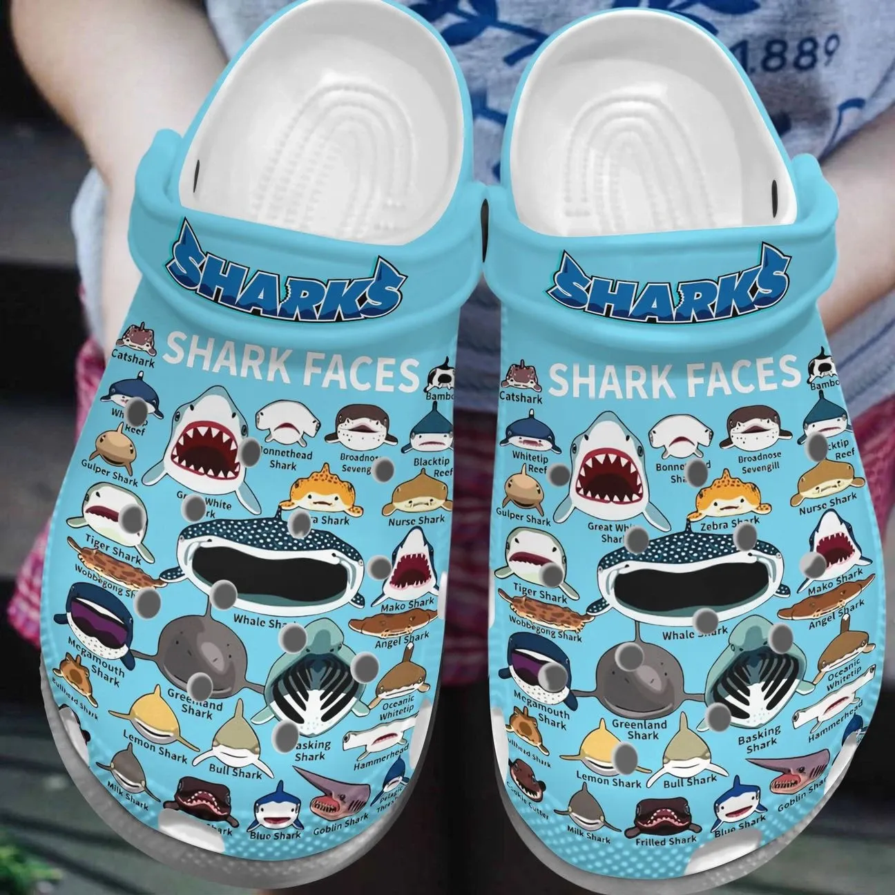 Shark Personalized Clog Custom Crocs Comfortablefashion Style Comfortable For Women Men Kid Print 3D Shark Face Shark Personalized Clog Custom Crocs Comfortablefashion Style Comfortable For Women Men Kid Print 3D Shark Face