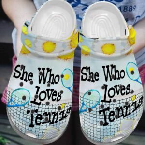 She Who Loves Tennis Crocs Clog Classic Clog Shoes