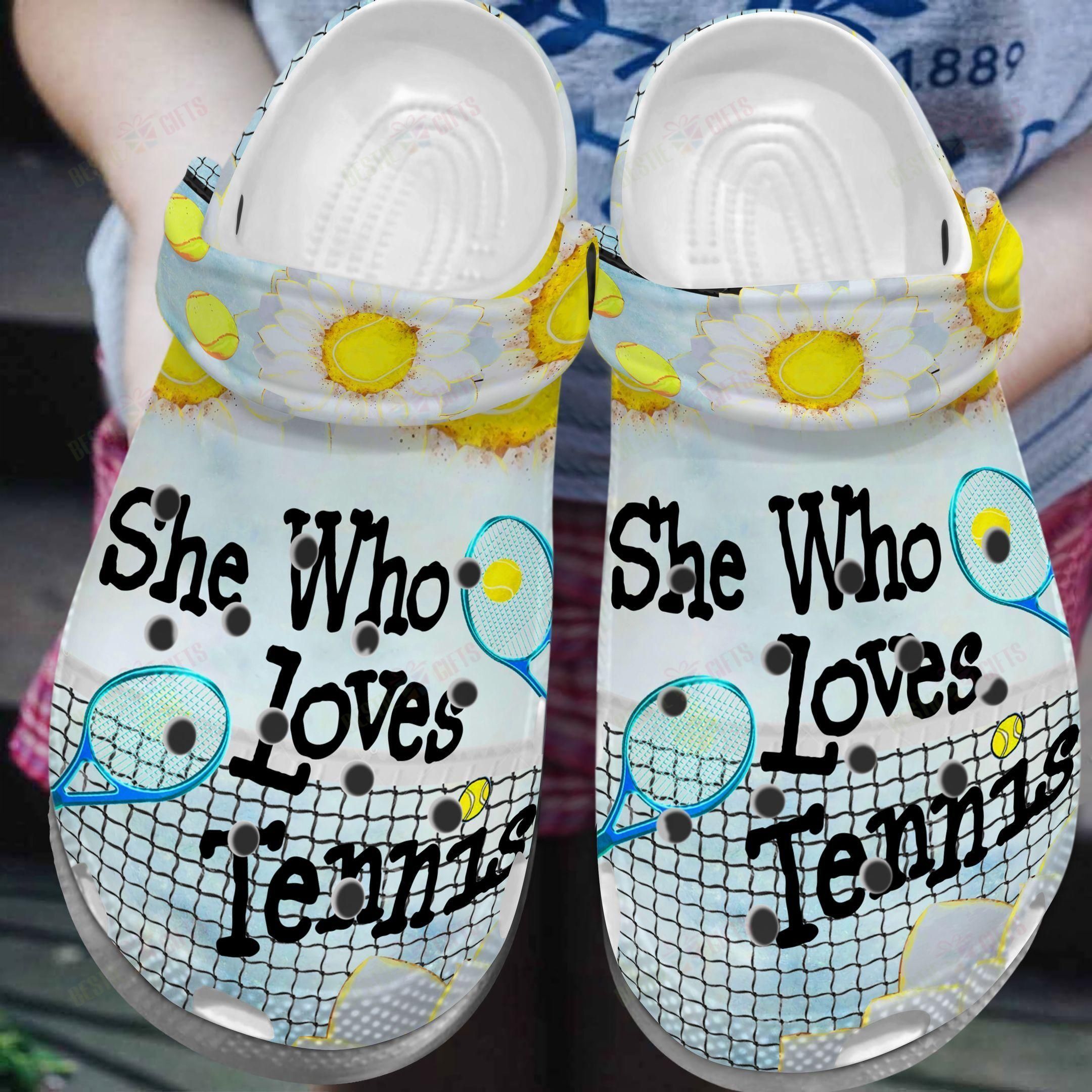 She Who Loves Tennis Crocs Clog Classic Clog Shoes She Who Loves Tennis Crocs Clog Classic Clog Shoes