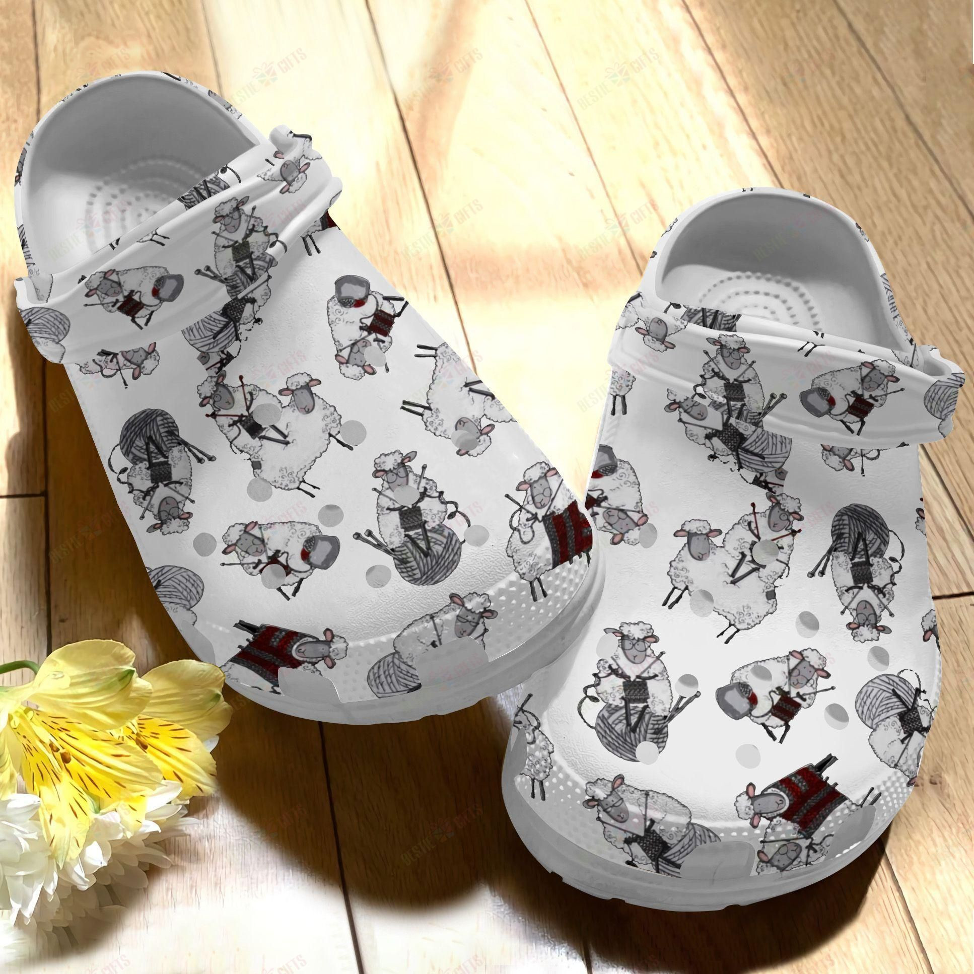 Sheep Crocs Clog Classic Clog Whitesole 5 Styles Knitting Sheep Shoes Sheep Crocs Clog Classic Clog Whitesole 5 Styles Knitting Sheep Shoes