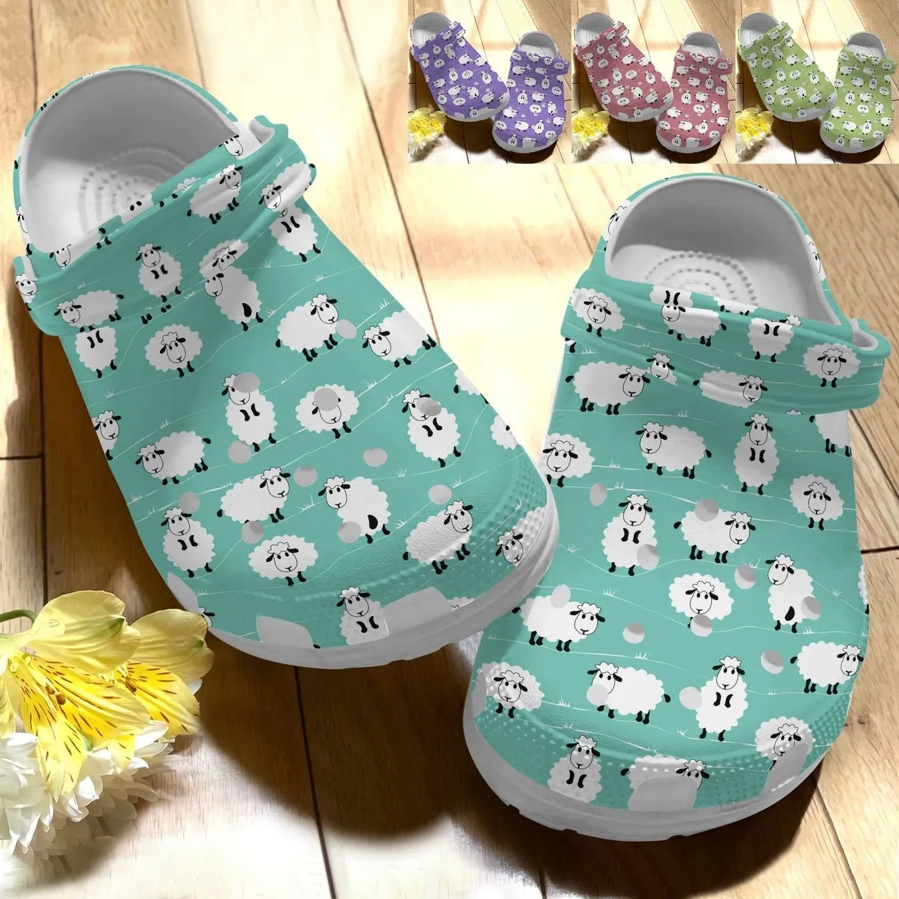 Sheep Personalize Clog Custom Crocs Fashionstyle Comfortable For Women Men Kid Print 3D Whitesole Cute Sheeps Sheep Personalize Clog Custom Crocs Fashionstyle Comfortable For Women Men Kid Print 3D Whitesole Cute Sheeps