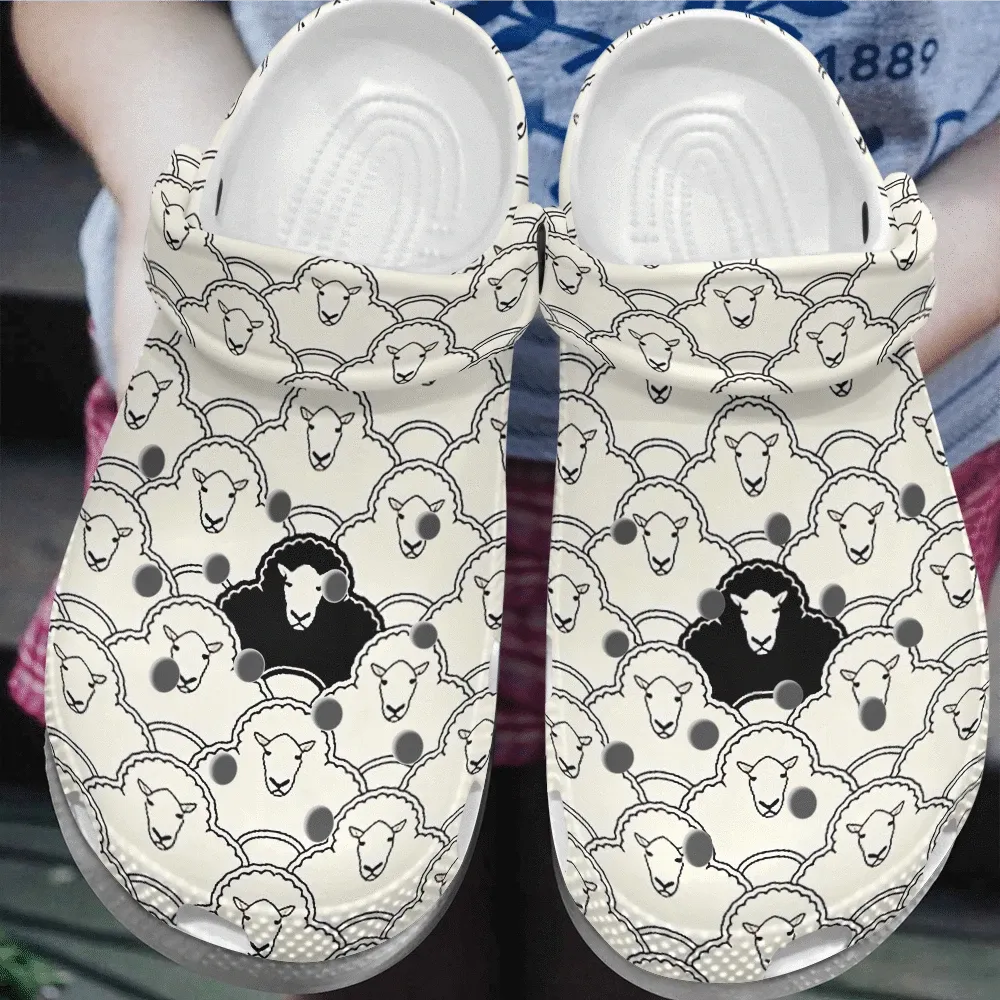 Sheep Personalized Clog Custom Crocs Comfortablefashion Style Comfortable For Women Men Kid Print 3D Black Sheep Sheep Personalized Clog Custom Crocs Comfortablefashion Style Comfortable For Women Men Kid Print 3D Black Sheep