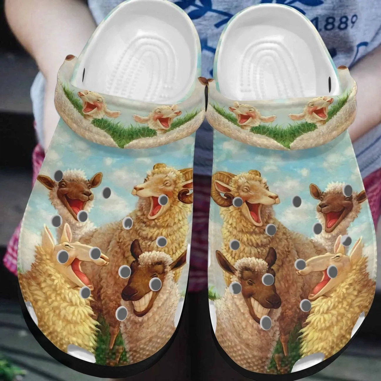 Sheep Personalized Clog Custom Crocs Comfortablefashion Style Comfortable For Women Men Kid Print 3D Laughing Sheep Sheep Personalized Clog Custom Crocs Comfortablefashion Style Comfortable For Women Men Kid Print 3D Laughing Sheep