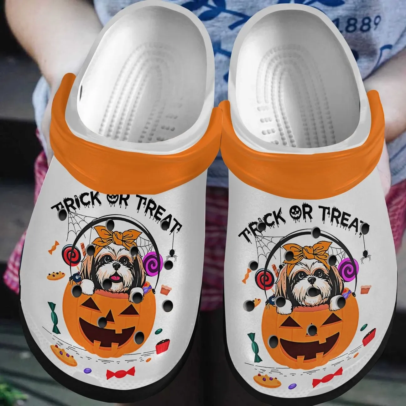 Shih Tzu Personalized Clog Custom Crocs Comfortablefashion Style Comfortable For Women Men Kid Print 3D Pumpkin Shih Tzu Shih Tzu Personalized Clog Custom Crocs Comfortablefashion Style Comfortable For Women Men Kid Print 3D Pumpkin Shih Tzu