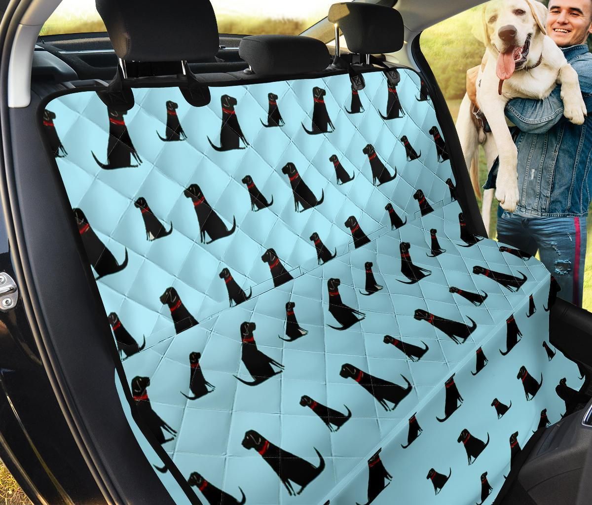 Silhouettes Black Labrador Pattern Design Car Back Seat Cover Dog Car Seat Covers - 7ea677d585f2 Silhouettes Black Labrador Pattern Design Car Back Seat Cover Dog Car Seat Covers - 7ea677d585f2