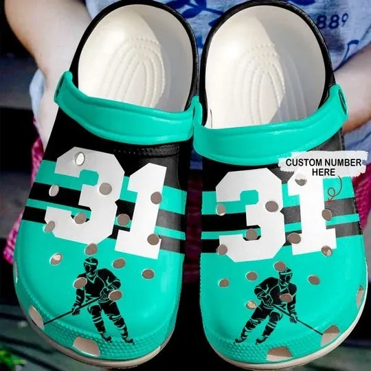 Simply Love Hockey Mint Personalize Clog Custom Crocs Clog Number On Sandal Fashion Style Comfortable For Women Men Kid Simply Love Hockey Mint Personalize Clog Custom Crocs Clog Number On Sandal Fashion Style Comfortable For Women Men Kid