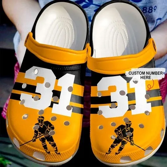 Simply Love Hockey Orange Personalize Clog Custom Crocs Clog Number On Sandal Fashion Style Comfortable For Women Men Kid Simply Love Hockey Orange Personalize Clog Custom Crocs Clog Number On Sandal Fashion Style Comfortable For Women Men Kid