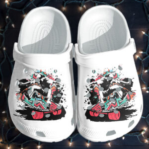 Skateboard Shoes Crocs Clog For Men Women  – Skateboard Street Sports Funy Shoes Gifts For Boy Men Son