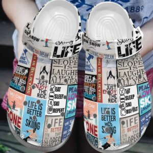 Skiing Personalized Clog Custom Crocs Comfortablefashion Style Comfortable For Women Men Kid Print 3D Skiing Collection