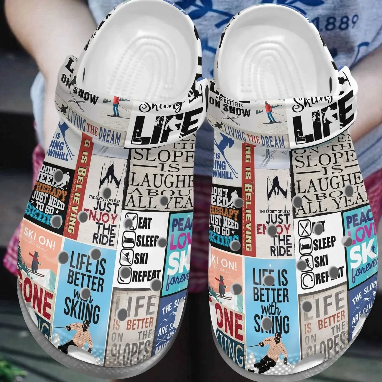 Skiing Personalized Clog Custom Crocs Comfortablefashion Style Comfortable For Women Men Kid Print 3D Skiing Collection Skiing Personalized Clog Custom Crocs Comfortablefashion Style Comfortable For Women Men Kid Print 3D Skiing Collection