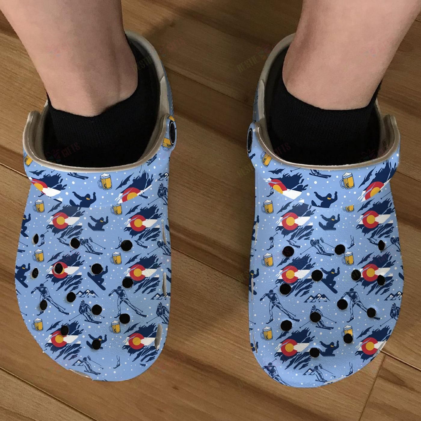 Skiing Sport Colorado Crocs Clog Classic Clogs Shoes Skiing Sport Colorado Crocs Clog Classic Clogs Shoes
