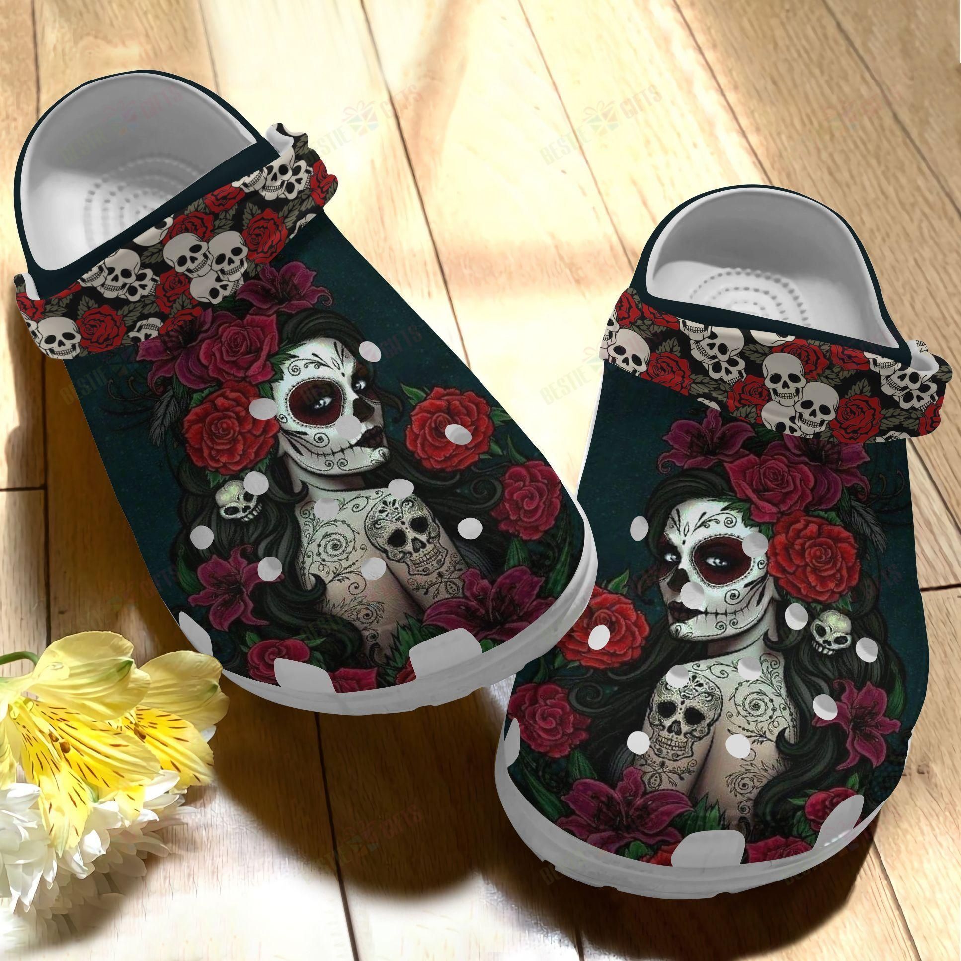 Skull Crocs Clog Classic Clog Charming Skull Shoes Skull Crocs Clog Classic Clog Charming Skull Shoes