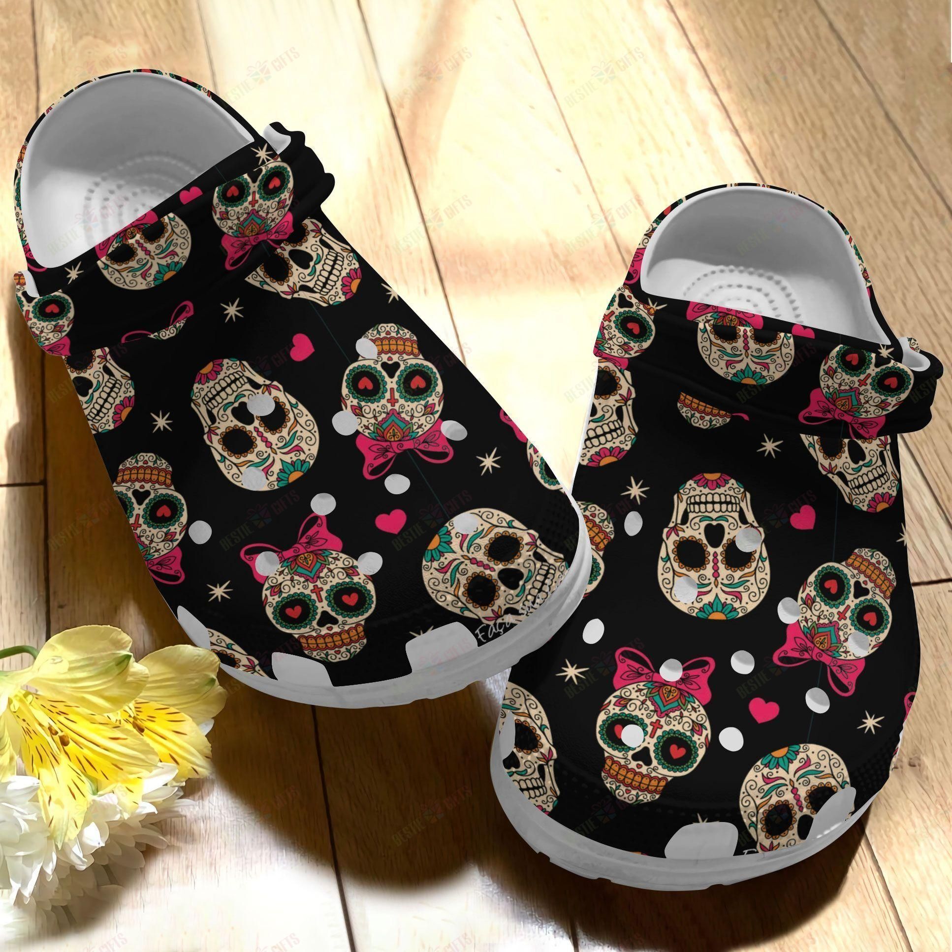 Skull Crocs Clog Classic Clog Skull Heart Shoes Skull Crocs Clog Classic Clog Skull Heart Shoes