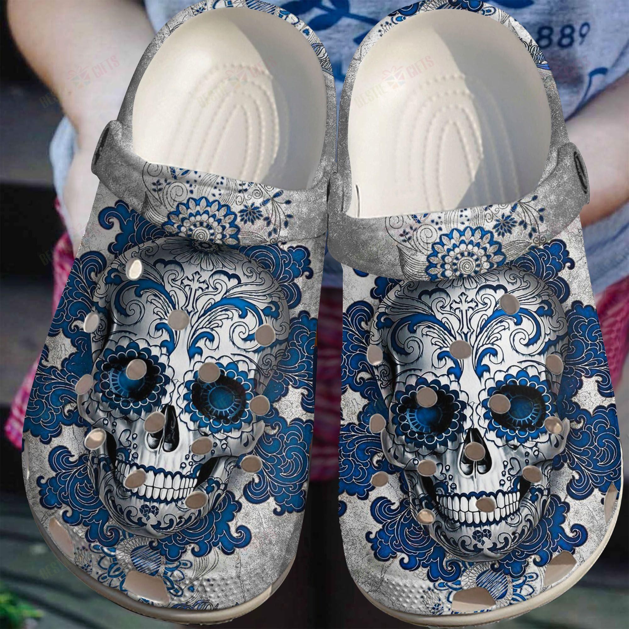 Skull Crocs Clog Classic Clog Whitesole Lay Me Down Shoes Skull Crocs Clog Classic Clog Whitesole Lay Me Down Shoes