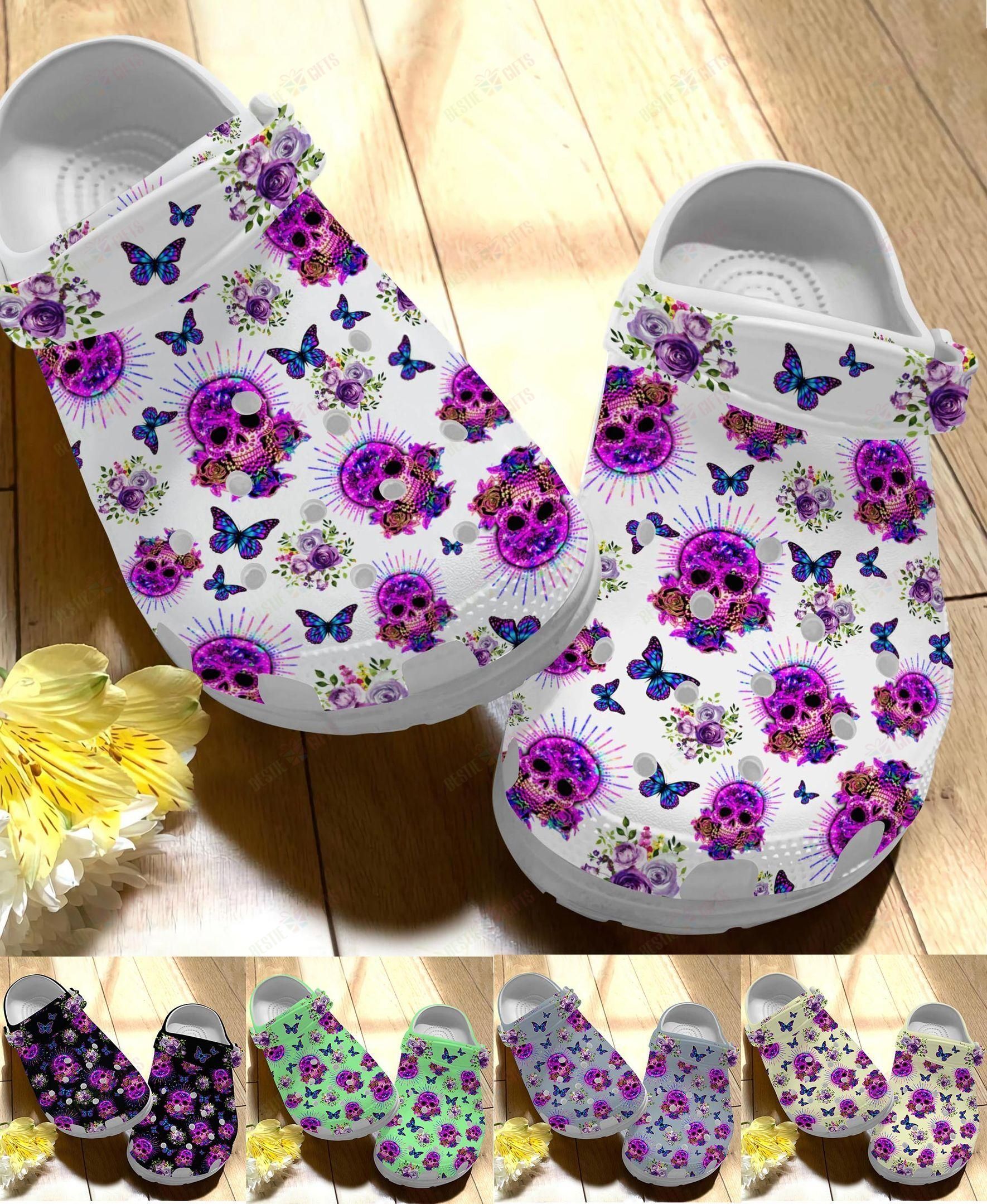 Skull Crocs Clog Classic Clog Whitesole Shining Sugar Skull Shoes Skull Crocs Clog Classic Clog Whitesole Shining Sugar Skull Shoes