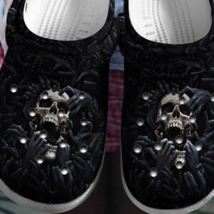 Skull Dark Night Crocs Crocband Clog Comfortable For Mens Womens Classic Clog Water Shoes