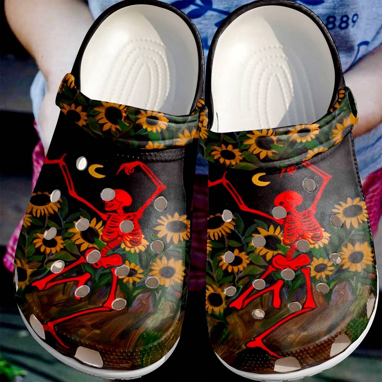 Skull Personalize Clog Custom Crocs Fashionstyle Comfortable For Women Men Kid Print 3D Dancing Skull Skull Personalize Clog Custom Crocs Fashionstyle Comfortable For Women Men Kid Print 3D Dancing Skull