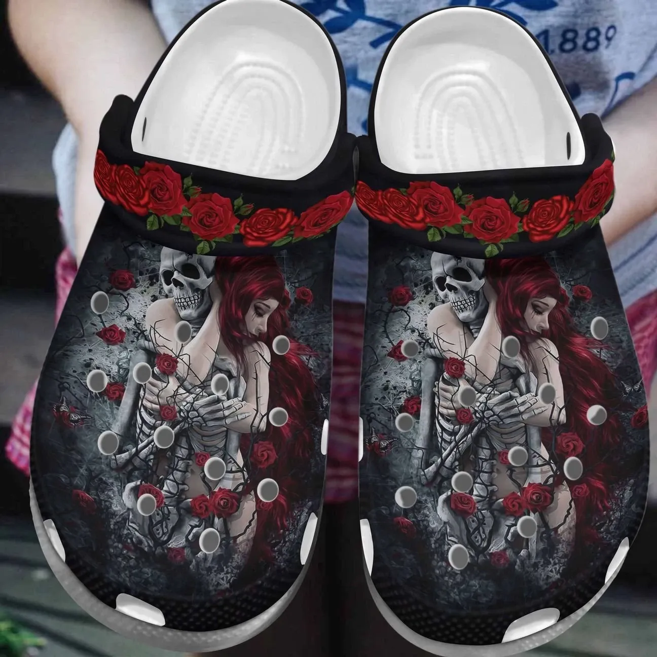 Skull Personalize Clog Custom Crocs Fashionstyle Comfortable For Women Men Kid Print 3D Eternal Love Skull Personalize Clog Custom Crocs Fashionstyle Comfortable For Women Men Kid Print 3D Eternal Love