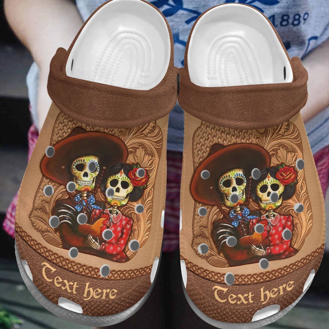 Skull Personalize Clog Custom Crocs Fashionstyle Comfortable For Women Men Kid Print 3D Personalized Happy Couple Skull Personalize Clog Custom Crocs Fashionstyle Comfortable For Women Men Kid Print 3D Personalized Happy Couple
