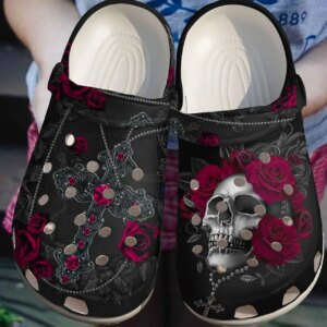 Skull Personalized Clog Custom Crocs Comfortablefashion Style Comfortable For Women Men Kid Print 3D Dark Ruby