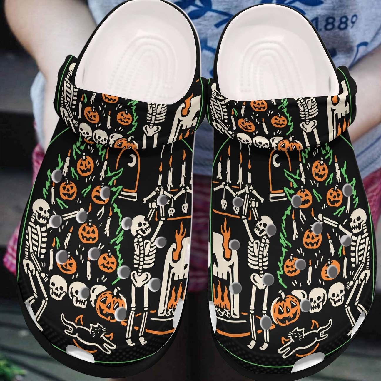 Skull Personalized Clog Custom Crocs Comfortablefashion Style Comfortable For Women Men Kid Print 3D Halloween Skull 2 Skull Personalized Clog Custom Crocs Comfortablefashion Style Comfortable For Women Men Kid Print 3D Halloween Skull 2