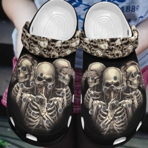 Skull Personalized Clog Custom Crocs Comfortablefashion Style Comfortable For Women Men Kid Print 3D Quiet