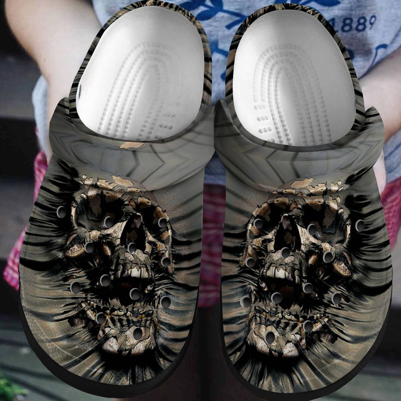 Skull Personalized Clog Custom Crocs Comfortablefashion Style Comfortable For Women Men Kid Print 3D Screaming Skull Skull Personalized Clog Custom Crocs Comfortablefashion Style Comfortable For Women Men Kid Print 3D Screaming Skull