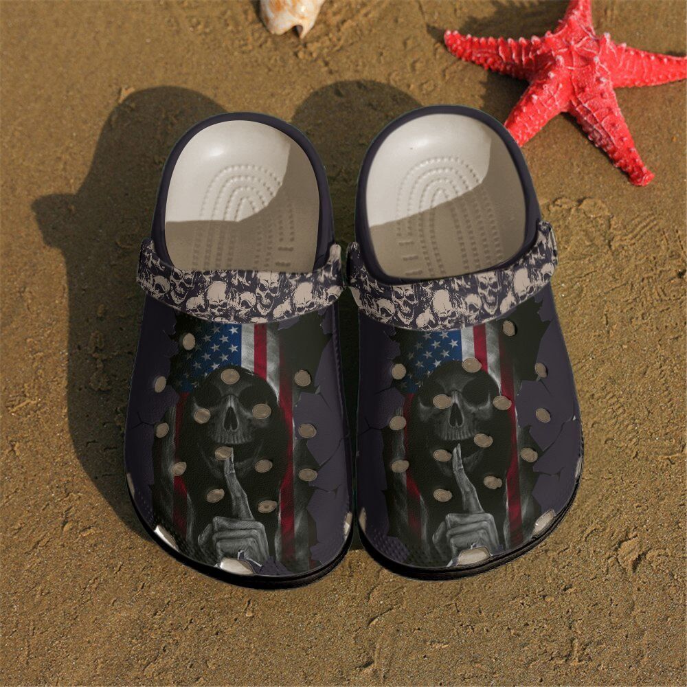 Skull Personalized Clog Custom Crocs Comfortablefashion Style Comfortable For Women Men Kid Print 3D Shhhhh Skull Personalized Clog Custom Crocs Comfortablefashion Style Comfortable For Women Men Kid Print 3D Shhhhh