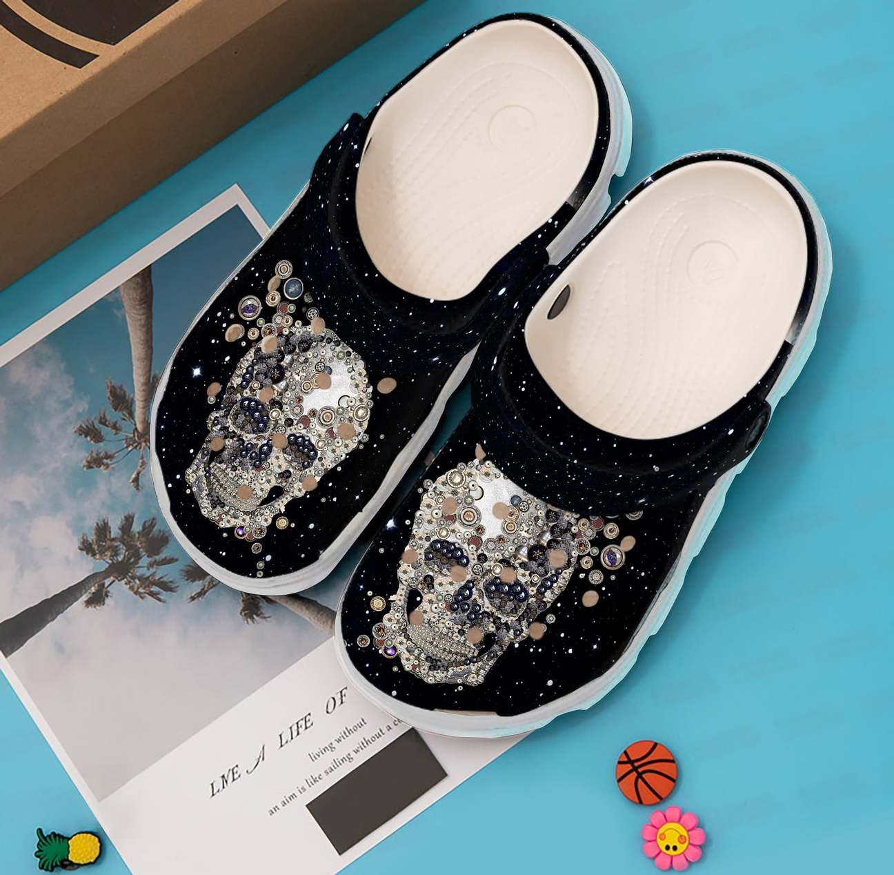 Skull Personalized Clog Custom Crocs Comfortablefashion Style Comfortable For Women Men Kid Print 3D Silver Skull Skull Personalized Clog Custom Crocs Comfortablefashion Style Comfortable For Women Men Kid Print 3D Silver Skull