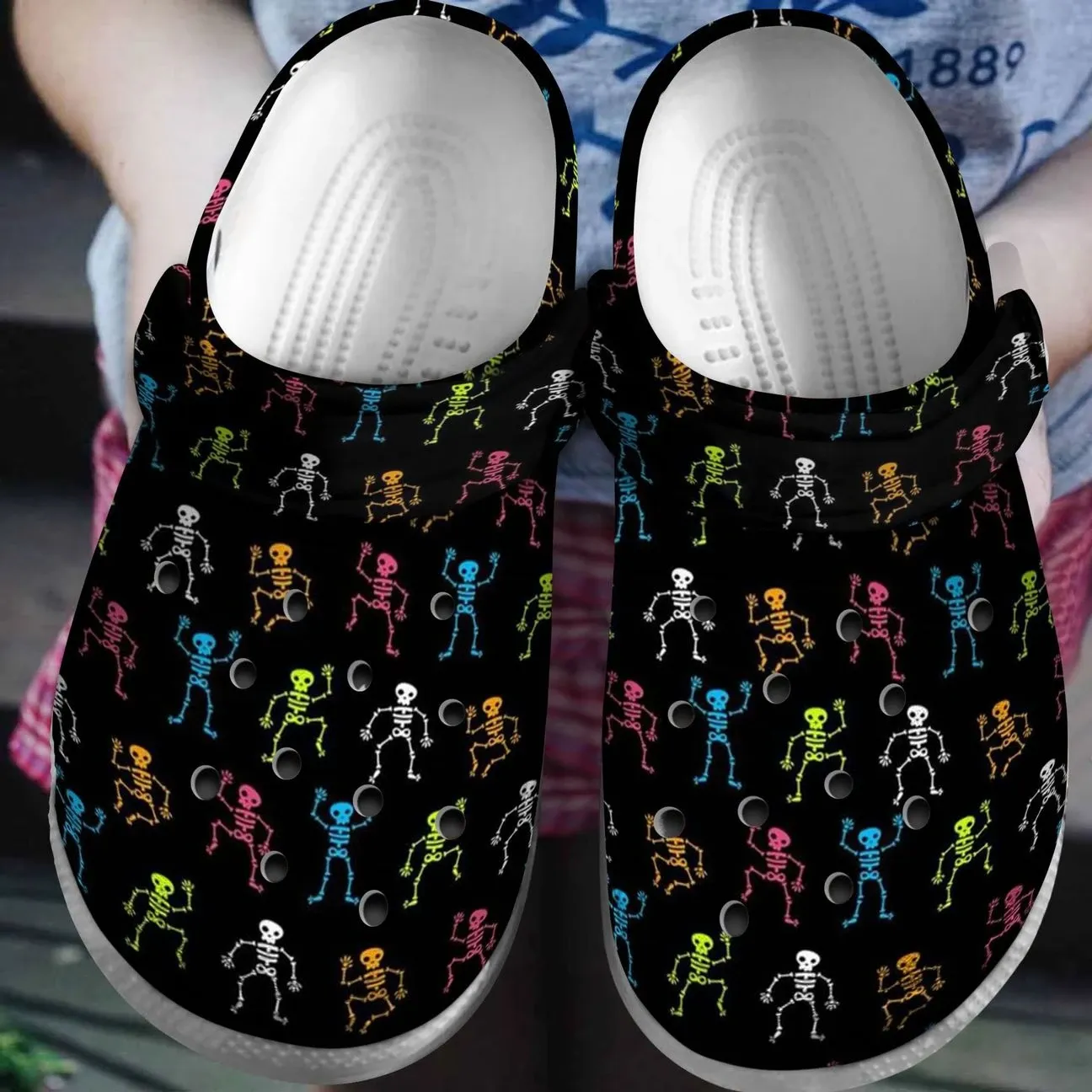 Skull Personalized Clog Custom Crocs Comfortablefashion Style Comfortable For Women Men Kid Print 3D Skeleton Dancing Skull Personalized Clog Custom Crocs Comfortablefashion Style Comfortable For Women Men Kid Print 3D Skeleton Dancing