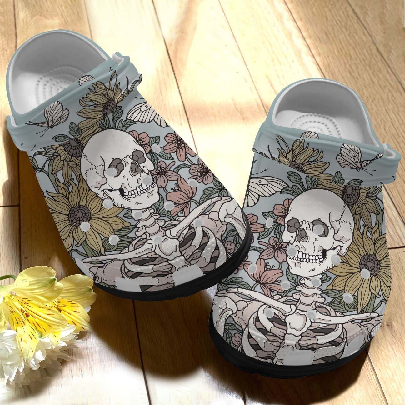 Skull Personalized Clog Custom Crocs Comfortablefashion Style Comfortable For Women Men Kid Print 3D Skull Floral Skull Personalized Clog Custom Crocs Comfortablefashion Style Comfortable For Women Men Kid Print 3D Skull Floral