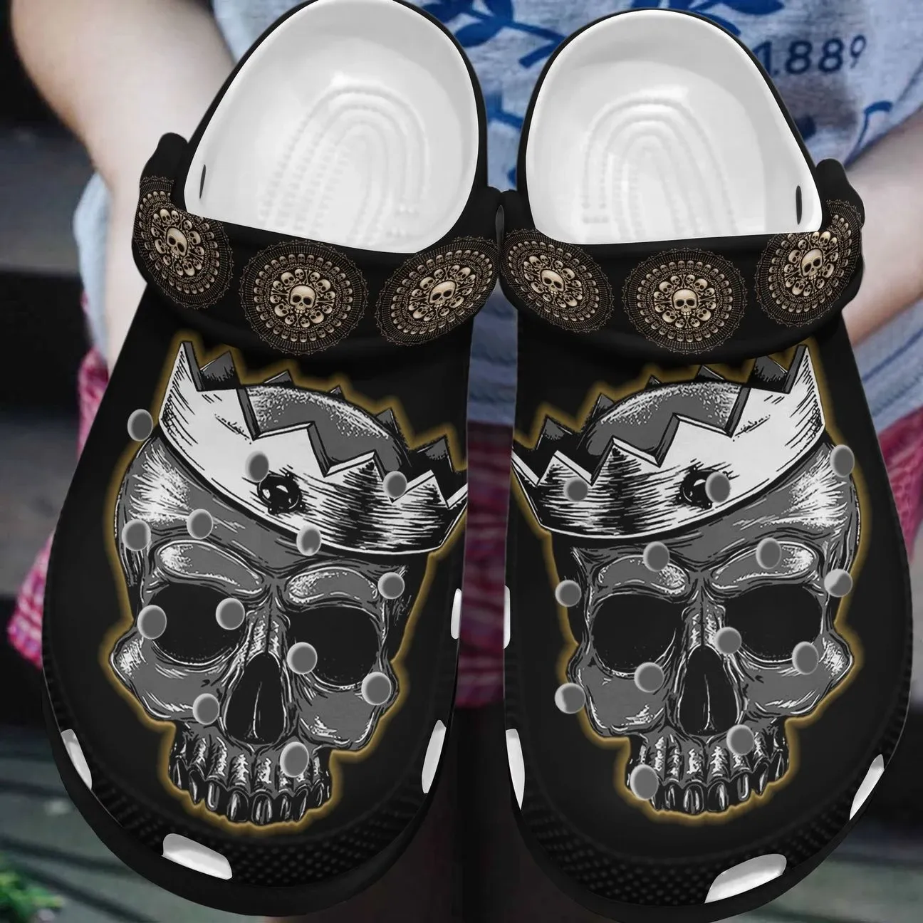 Skull Personalized Clog Custom Crocs Comfortablefashion Style Comfortable For Women Men Kid Print 3D Skull King Skull Personalized Clog Custom Crocs Comfortablefashion Style Comfortable For Women Men Kid Print 3D Skull King