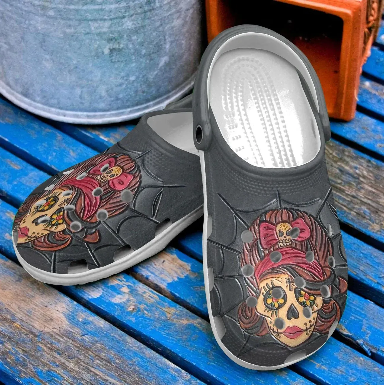 Skull Personalized Clog Custom Crocs Comfortablefashion Style Comfortable For Women Men Kid Print 3D Skull Lady Skull Personalized Clog Custom Crocs Comfortablefashion Style Comfortable For Women Men Kid Print 3D Skull Lady