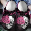Skull Personalized Clog Custom Crocs Comfortablefashion Style Comfortable For Women Men Kid Print 3D Skull Rose