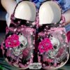 Skull Personalized Rose Sku 2169 Crocs Crocband Clog Comfortable For Mens Womens Classic Clog Water Shoes