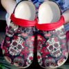 Skull Skulls And Roses Sku 2182 Crocs Crocband Clog Comfortable For Mens Womens Classic Clog Water Shoes