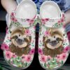 Sloth Crocs Clog Classic Clog Flower Sloth Shoes