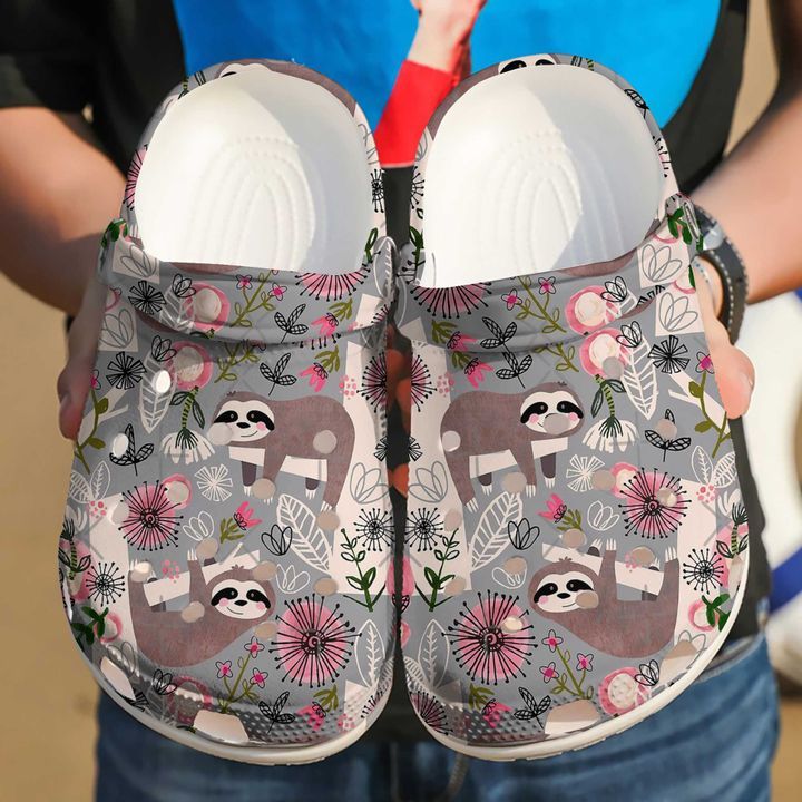Sloth Florals Sku 2213 Crocs Crocband Clog Comfortable For Mens Womens Classic Clog Water Shoes Sloth Florals Sku 2213 Crocs Crocband Clog Comfortable For Mens Womens Classic Clog Water Shoes