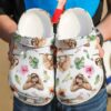 Sloth Hibiscus Sku 2216 Crocs Crocband Clog Comfortable For Mens Womens Classic Clog Water Shoes