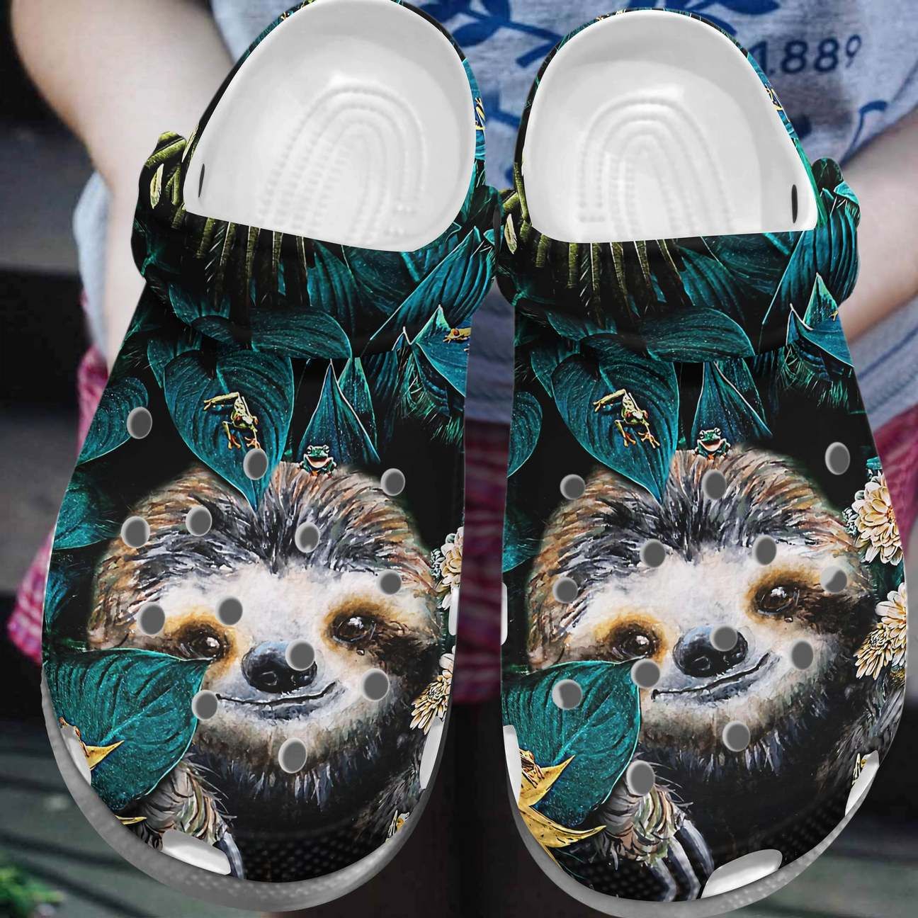 Sloth In The Forest Personalized Clog Custom Crocs Comfortablefashion Style Comfortable For Women Men Kid Print 3D Sloth In The Forest Personalized Clog Custom Crocs Comfortablefashion Style Comfortable For Women Men Kid Print 3D